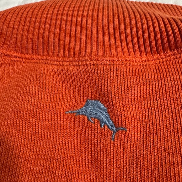 Tommy Bahama 1/4 Quarter Zip Long Sleeve Pullover Reversible Orange Sweater XL - Picture 5 of 11